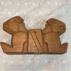 Original Signed Wooden Sculpture By Jesus Marcus Delgado Ku Jaguar Two Heads